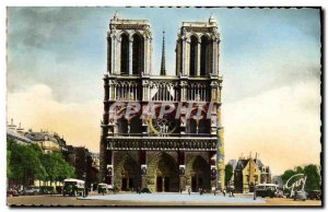 Modern Postcard Paris And Its Wonders Facade of the Cathedral Notre Dame