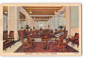 Chicago Illinois IL Postcard 1930-1950 YMCA Hotel East Room Interior View