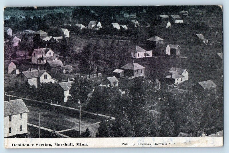 Marshall Minnesota Postcard Residence Section Exterior View House c1911 Vintage