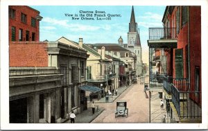 Vtg 1920s Chartres Street View Old French Quarter New Orleans Louisiana Postcard