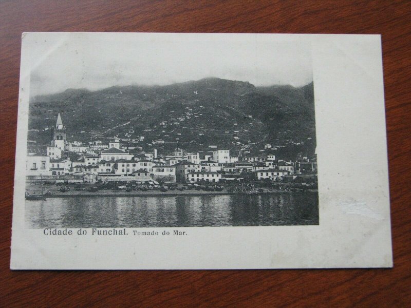 Funchal Postcard 1903 Postmark UDB Used 4 Stamps on Reverse Scene from the sea