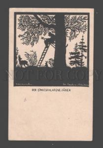 3093945 Rabbit Deer Bird ART NOUVEAU Vintage SILHOUETTE Rare PC