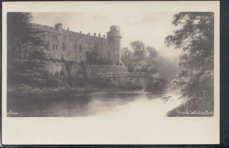 Warwickshire Postcard - Warwick Castle, River Front   RS11489