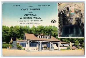 Little Rock Arkansas AR Postcard Cave Spring Crystal Wishing Well c1940 Vintage