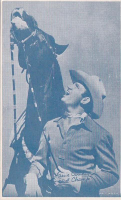 Vintage Cowboy Arcade Card Gene Curtis and Champ