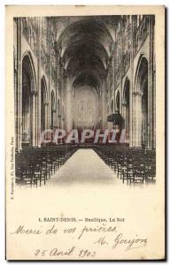 Old Postcard Saint Denis Basilica Nef