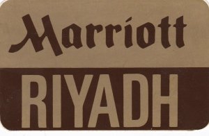 Saudi Arabia Riyadh Marriott Hotel Vintage Luggage Label lbl1843