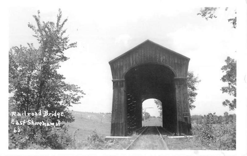 East Shoreham Vermont Railroad Bridge Real Photo Antique Postcard K95268