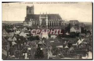 Old Postcard Auxerre Vue Generale Taking Saint Pierre Vers La Cathedrale