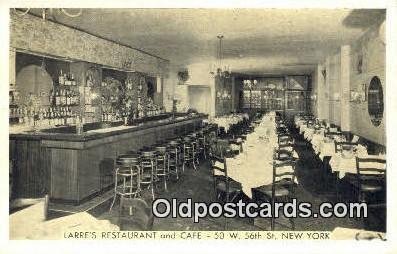 Larre's Cafe & Restaurant, New York City, NYC USA Unused 