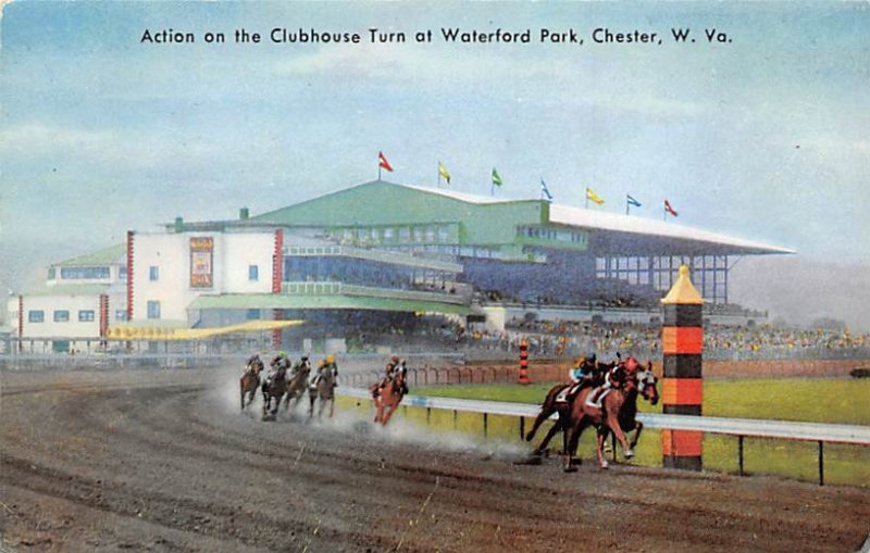 Chester, W Va, USA Clubhouse Turn, Waterford Park Horse Racing 1961 Missing S...