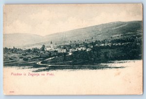 Carniola Slovenia Postcard Greetings from Zagorje na Pivka c1905 Antique