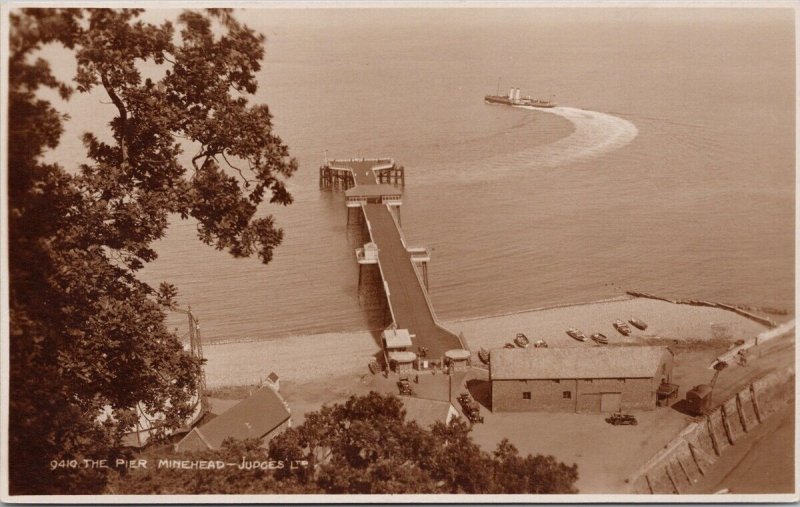 The Pier Minehead Somerset England 'Lady Moyra' Steamer ? Judges RP Postcard H59