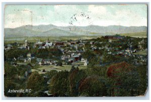 Ashville North Carolina NC Postcard Bird's Eye View c1910's Posted Antique