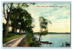 c1910's Scene Along Lake Contrary St. Joseph Missouri MO Antique Postcard