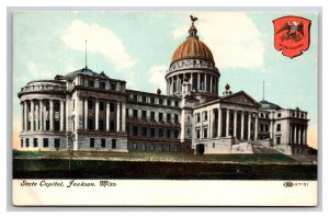 State Capital Night View Jackson MS Mississippi UNP Unused UDB Postcard T22