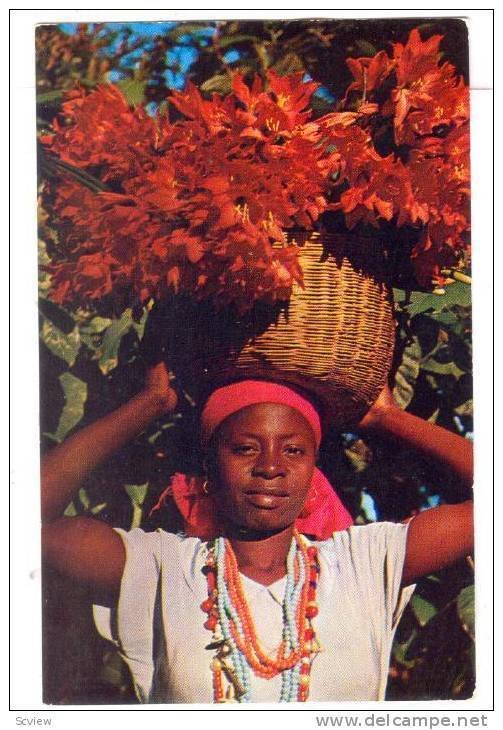 Young Haitian Flower Vendor, Haiti, West Indies, 1940-1960s