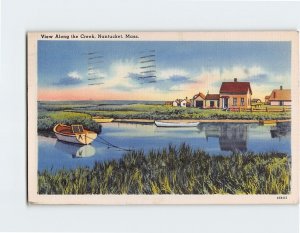 Postcard View Along the Creek, Nantucket, Massachusetts