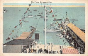 THE PLAYA HAVANA CUBA SHIP PIER POSTCARD (c. 1920s)