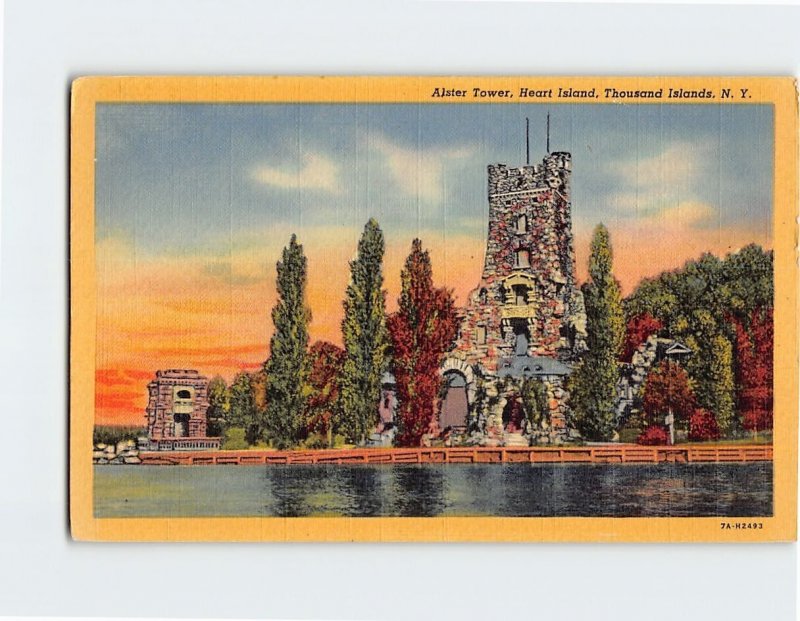 Postcard Alster Tower, Heart Island, Thousand Islands, Alexandria Bay, New York