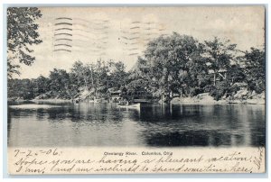 1906 Olentangy River Canoe Boat Lake Columbus Ohio OH Vintage Antique Postcard