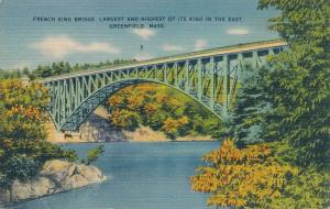 French King Bridge - Greenfield MA, Massachusetts - pm 1964 - Linen