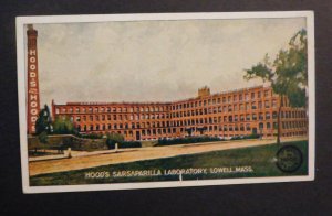 Mint USA Advertisement Postcard Hoods Sarsaparilla Laboratory Lowell MA
