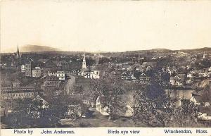 Winchendon MA Bird's Eye View Town View RPPC Postcard