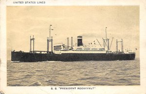 SS President Roosevelt United States Line Writing on back, missing stamp 