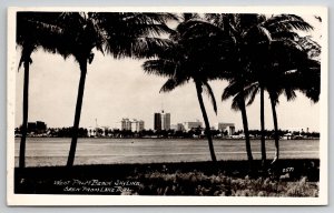 West Palm Beach SkylineSeen From Lame Trail FL RPPC Real Photo Postcard M26