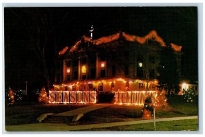 c1950's Seasons Greetings Fayette County Court House West Union Iowa IA Postcard