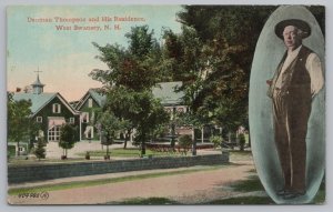 West Swanzey New Hampshire~Denman Thompson & His Residence~Vintage Postcard 