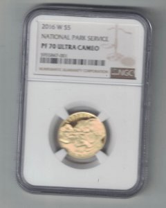 2016 West Point $ 5 Gold  National Park Service  Ultra Cameo PF 70      NGC