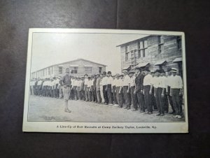 Mint USA Military RPPC Postcard Line Up Raw Recruits Camp Zachary Taylor KY