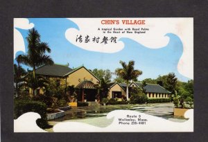 MA  Chin's Chins Village Chinese Restaurant Wellesley Massachusetts Postcard