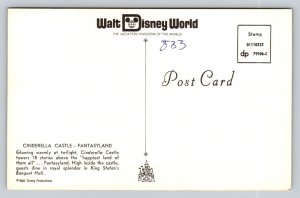 Walt Disney World   Florida  Cinderella Castle   Postcard