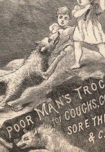 1870s Engraved Russell & Richarson Daniel Bruce Poor Man's Troches Wolves F149