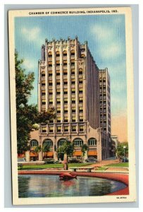 Vintage 1940's Postcard Chamber of Commerce Building & Lake Indianapolis Indiana