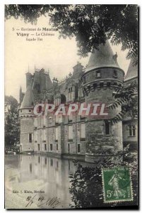 Old Postcard surroundings Meulan Vigny the castle frontage East