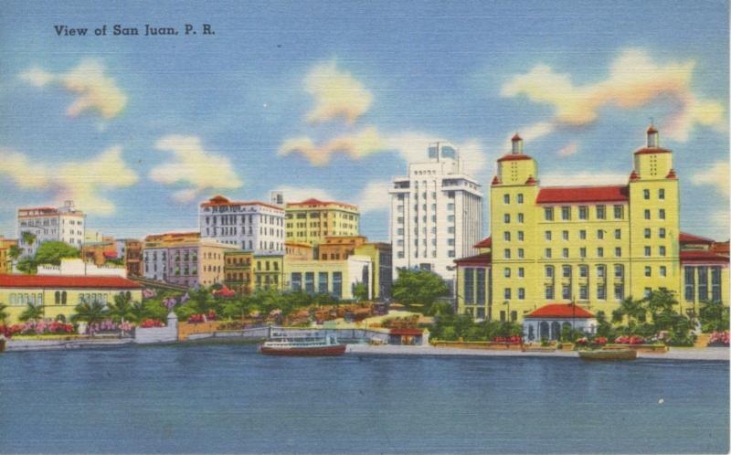 View Of San Juan Puerto Rico Porto Rico Vintage Linen Postcard E5