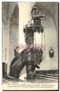 Old Postcard Fontenay Le Comte Notre Dame Church The pulpit