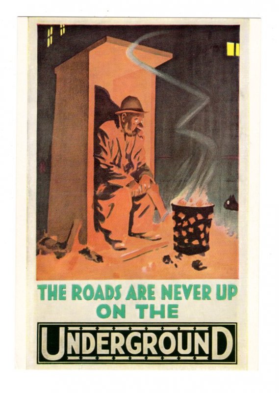 The Roads are Never Up on the Underground by Artist Alfred Leeta, England,