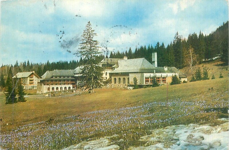 Postcard Europe Romania Carpathian Mountains Poiana Brasov Hotel Sport 1969