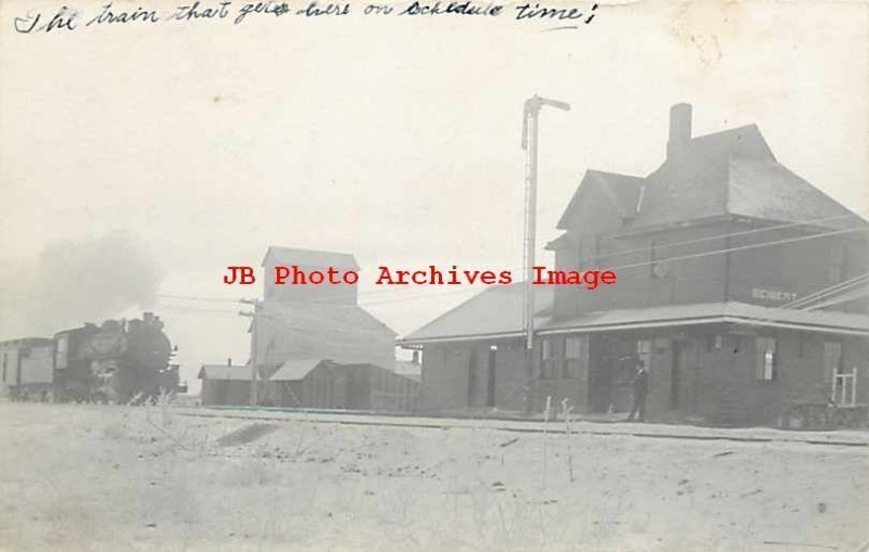 Depot, Colorado, Seibert, RPPC, Chicago Kansas & Nebraska Railroad Station