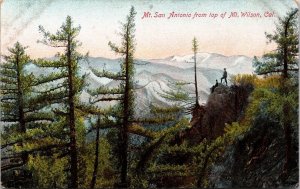 Mt San Antonio From Top Mt Wilson California Antique Postcard DB UNP Germany 