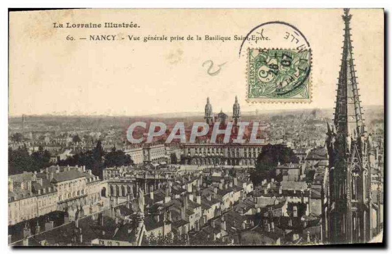 Old Postcard Nancy General View from the Basilica Saint-Epvre