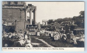 RPPC ROMA Foro Romano Tempio di Faustina ITALY Postcard