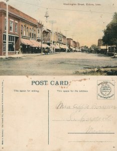 ELDORA IA WASHINGTON STREET ANTIQUE POSTCARD