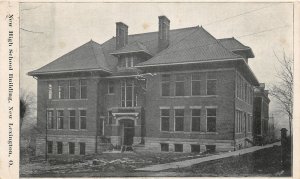 J24/ New Lexington Ohio Postcard c1910 New High School Building  5
