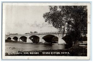 1910 Sixteenth Avenue Bridge Cedar Rapids Dysart Iowa IA RPPC Photo Postcard